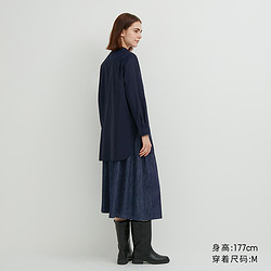 UNIQLO 优衣库 设计师合作款女装IDLF真丝混纺长衫薄外套23秋冬新款462502