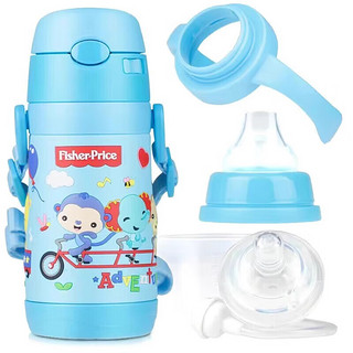 Fisher-Price 儿童保温杯 一杯五用 300ML（奶嘴+鸭嘴+吸管+背带+手柄）