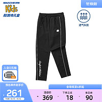 SKECHERS 斯凯奇 童装女童透气休闲裤简约儿童运动长裤P323G042 碳黑/0018 120cm