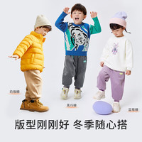 巴拉巴拉 儿童裤子加厚男童女童长裤秋冬2023运动裤小童宝宝潮 深灰20902 100cm