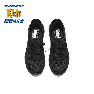 SKECHERS 斯凯奇 闪穿鞋女士健步鞋舒适透气轻量缓震一脚蹬 黑色/灰色/BKGY 35