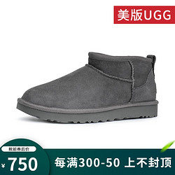 UGG 美版女士雪地靴休闲经典短靴舒适短筒靴 GREY-灰色 38