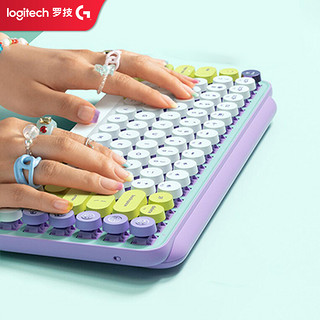 logitech 罗技 POP 泡泡无线机械键盘 办公键盘 蓝牙键盘 游戏键盘 自定义表情包
