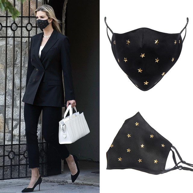 LANSHIYU 兰诗雨 真丝防晒口鼻罩女夏防紫外线面纱烫金防尘透气双层桑蚕丝遮脸面罩