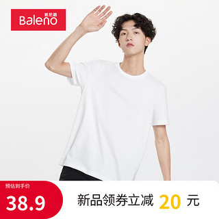 Baleno 班尼路 男女款圆领短袖T恤 88902284 漂白 XL