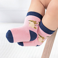 全棉时代 婴幼儿中筒提花袜毛圈袜翻边袜 1双装