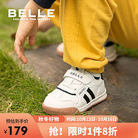 BeLLE 百丽 童鞋秋23年儿童运动鞋男女时尚休闲鞋宝宝软底板鞋 黑色28码