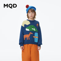 马骑顿 MQD童装男童毛衣针织衫提花儿童上衣潮 藏蓝 140