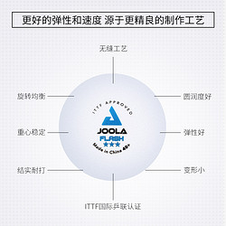 JOOLA 优拉尤拉乒乓球3星级无缝三星乒乓球新材料40+专业比赛用球