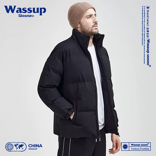 WASSUP UOSNE 官方潮牌 男女秋冬季纯色加厚立领面包服外套