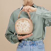 YEARCON 意尔康 新款时尚刺绣小圆包手提包女包单肩斜挎女式包包