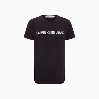 卡尔文·克莱 Calvin Klein CK Jeans夏季男士休闲通勤圆领简约印花LOGO透气短袖T恤J312160