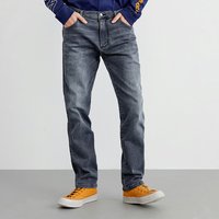 Wrangler 威格 秋季803Greensboro黑色中腰直筒舒适百搭男士牛仔裤