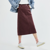 GIORDANO 佐丹奴 女士中长款半身裙 05463682