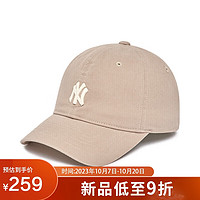 MLB四季小标软顶棒球帽休闲鸭舌帽3ACP1901N-50BGL-59/淺米色