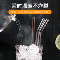 玻璃吸管非一次性耐热环保喝水孕产妇透明弯粗奶茶超长大吸管收纳