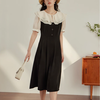 DUSHU 独束 大码女装连衣裙 23DS82282 芝麻黑 L