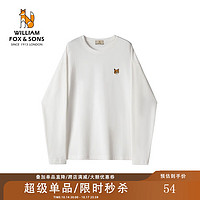 William fox&sons; 男装230G新疆双面棉打底衫长袖T恤 白色 XL/180