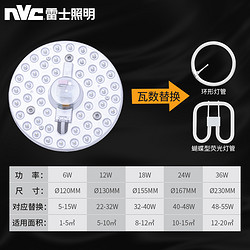 NVC Lighting 雷士照明 led吸顶灯灯盘灯芯替换圆形灯板节能灯芯灯泡灯条led灯盘