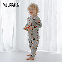 Milkbarn2023儿童长袖套装婴儿纯棉衣服宝宝秋季童装两件套