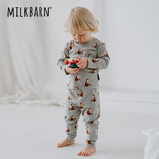 Milkbarn2023儿童长袖套装婴儿纯棉衣服宝宝秋季童装两件套