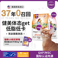 HALO 自然光环 纯鲜肉成猫低卡健美肠胃消化鸡肉美毛猫粮10磅/4.5kg