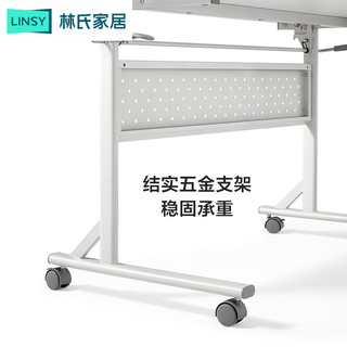 林氏家居现代简约电脑小桌子家用可折叠办公培训桌椅林氏木业BG04