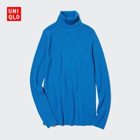 优衣库 女装精纺美利奴罗纹两翻领针织衫(长袖打底毛衣冬)453458