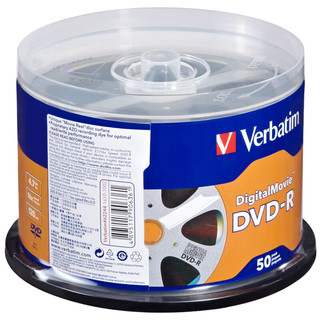 Verbatim 威宝 DVD-R 光盘/刻录盘 16速4.7GB 数码老电影  桶装50片 空白光盘 62244