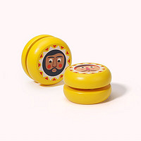 添酷可爱木质溜溜球儿童卡通动物水果悠悠球yoyo球玩具小 黄色人脸