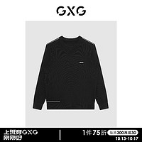 GXG 男装 21年冬季新款商场同款自游系列黑色低领毛衫 黑色 165/S