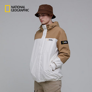 National Geographic国家地理男女同款款秋冬拼接多色户外休闲外套 米黄色L/BEIGE 175/96A(M)