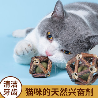 泰格宠物 猫玩具磨牙棒木天蓼猫薄荷玲珑球逗猫棒耐咬自嗨解闷神器猫咪用品