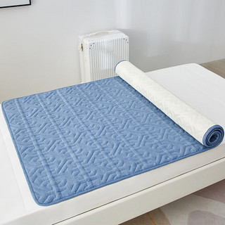 南极人全棉水洗棉四季床褥软垫床垫1.8x2米防滑可折叠床双人床褥垫 深蓝  90*200cm单床垫