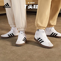 adidas「T头鞋」阿迪达斯轻运动VL COURT 3.0男女休闲运动板鞋 白色/黑色/灰色 43(265mm)