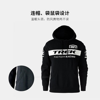 崔克（TREK）100% Factory Racing车队版时尚保暖连帽帽衫卫衣 黑色 S