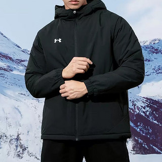 安德玛（Under Armour）棉服男装冬加厚保暖运动外套挡风保暖时尚休闲夹克棉衣 黑色体重100~120斤左右