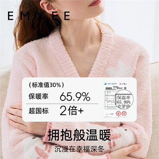 嫚熙（EMXEE）音乐兔家居服两件套睡衣半边绒保暖家居服秋冬两件套装 暖粉色 M