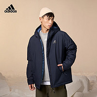 adidas阿迪达斯轻运动男装冬季保暖运动连帽棉服HD8903 传奇墨水蓝/黑色 XS