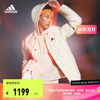 adidas 阿迪达斯 轻运动男女冬季600蓬保暖绗缝鸭绒羽绒服 奇妙白 A/XL