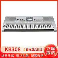 YAMAHA 雅马哈 KB-308 儿童成年专业演奏教学61键电子琴 KB290升级版+琴架+琴包等标配大礼包 银色