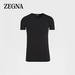 Ermenegildo Zegna 杰尼亚 Zegna）22秋冬男士黑色弹力莫代尔 T 恤N2M20-010-001-L