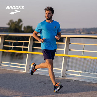 布鲁克斯（BROOKS）秋冬运动跑鞋支撑男士跑步运动Glycerin GTS 20 甘油YS 黑色/经典蓝/桔红 42