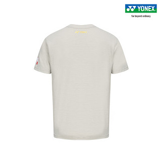 YONEX/尤尼克斯 YOB23190EX 2023世锦赛纪念T恤 羽毛球服运动T恤yy 沙滩米黄 S
