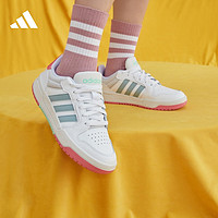 adidas阿迪达斯ENTRAP女子休闲板鞋少年感复古篮球鞋 白/雾霾灰蓝/粉 36.5(225mm)