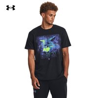 安德玛 UNDERARMOUR)秋冬Project Rock强森Wolf男子训练运动短袖T恤1379752 黑色001 XXL