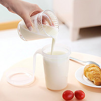 CHAHUA 茶花 牛奶杯泡燕麦杯微波炉加热大容量塑料成人奶粉杯子儿童早餐杯