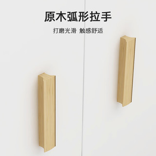木以成居 书架落地1.86m简约书柜客厅卧室书房阳台带门简易置物架原木色 LY-4122