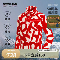 诺诗兰50周年纪念徽章绒外套男户外保暖舒适时尚长袖上衣NFTDT5602S LOGO红白印花色 165