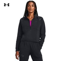 安德玛 UNDERARMOUR)秋冬Unstoppable女子抓绒1/4 拉链短身训练运动卫衣1379844 黑色001 XL